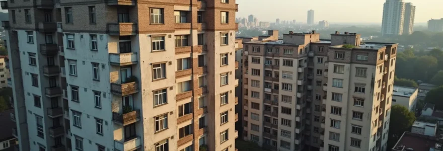 Illustration d'un immeuble collectif symbolisant les risques juridiques liés à l'absence de Plan Pluriannuel de Travaux