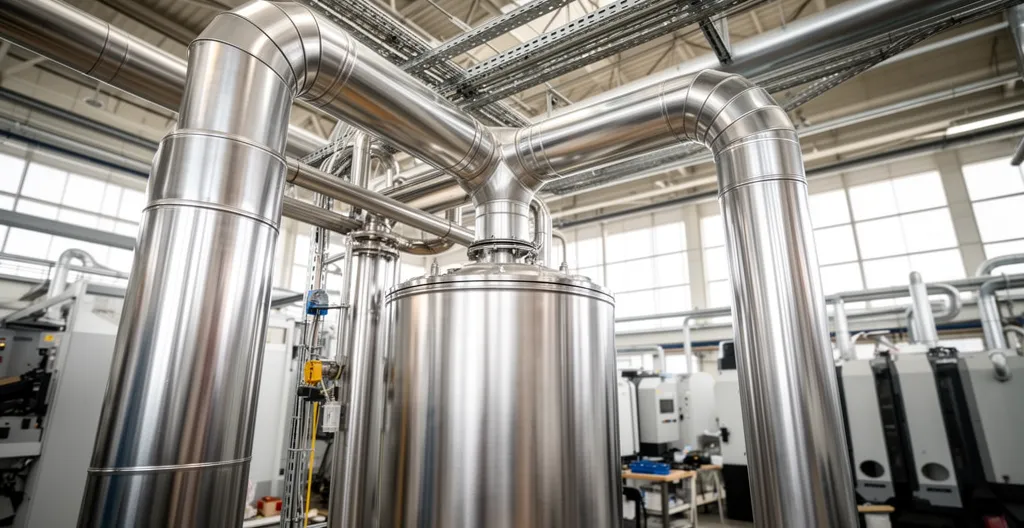 Système de filtration industriel avec gaines métalliques et filtre central