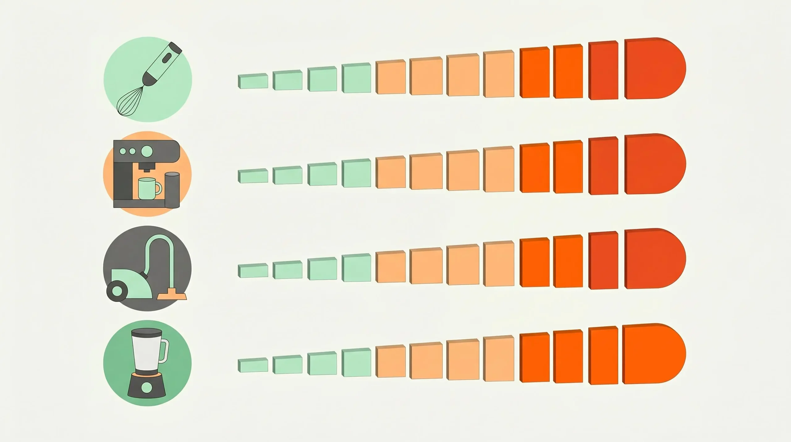 Illustration comparative des niveaux sonores électroménager en decibel